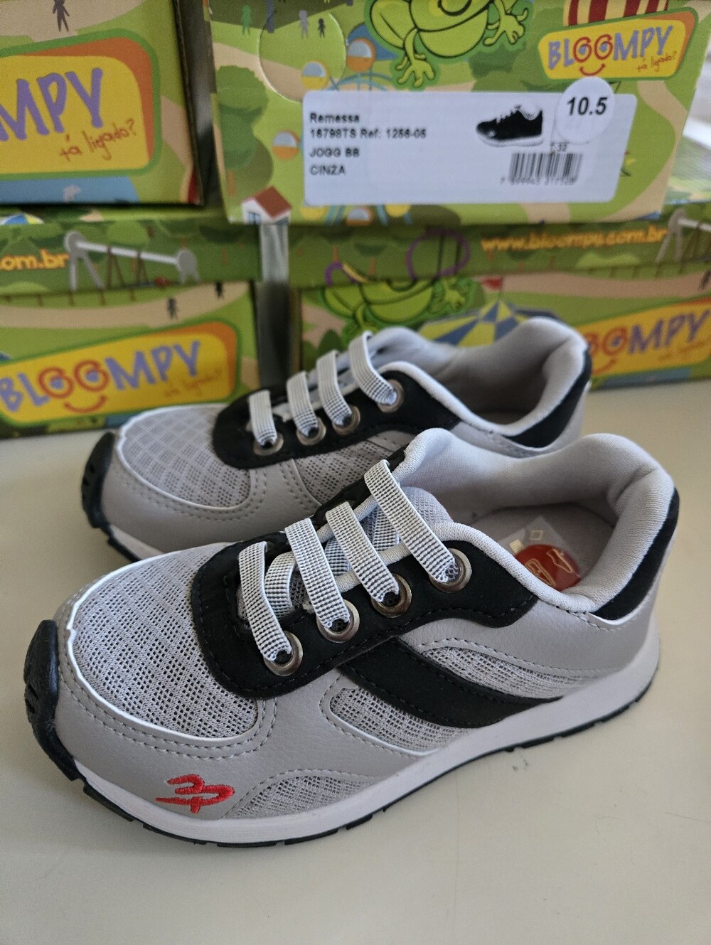 Kids Gray and Black Athletic Sneakers Size 10.5
